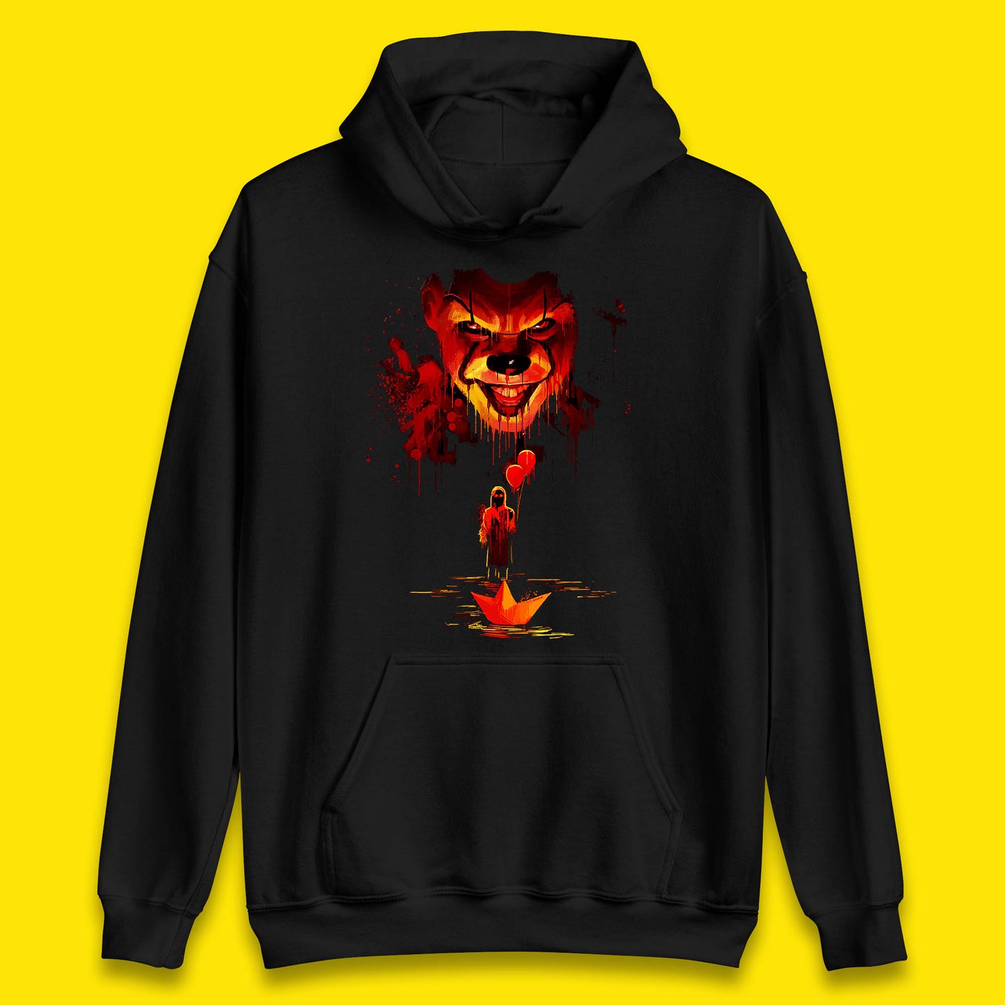 IT Clown Pennywise Halloween Horror Movie Character Serial Killer Clown Costume Unisex Hoodie