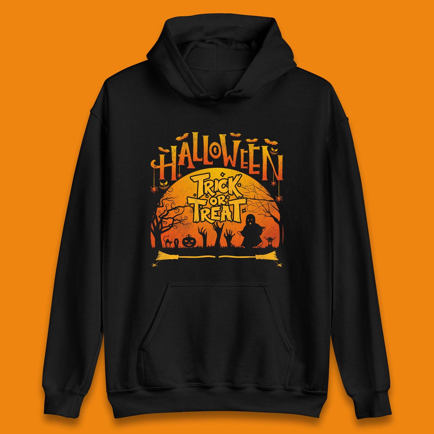 Halloween Trick Or Treat Horror Boo Ghost Creepy Zombie Hands Out Of Graveyard Unisex Hoodie