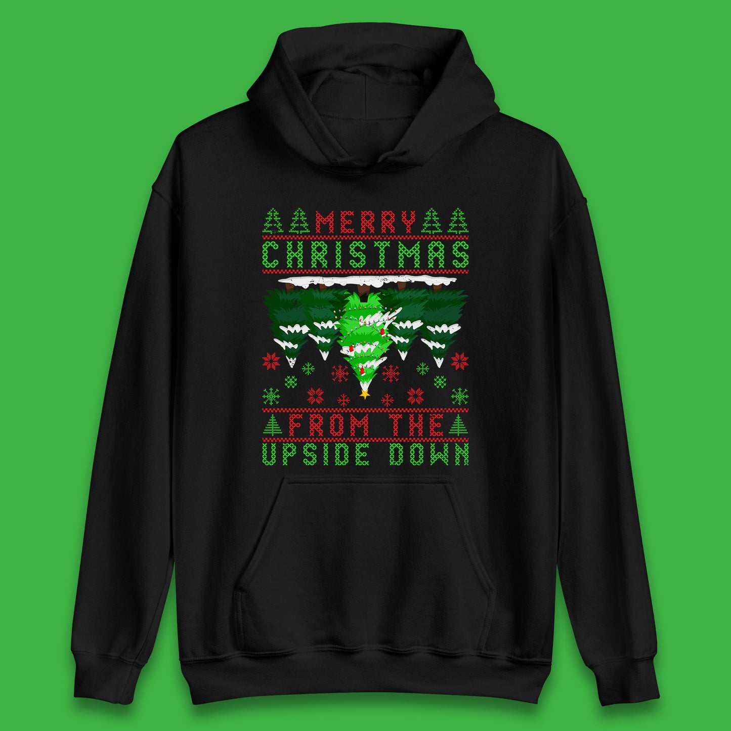 merry christmas from the upside down tree hoodie
