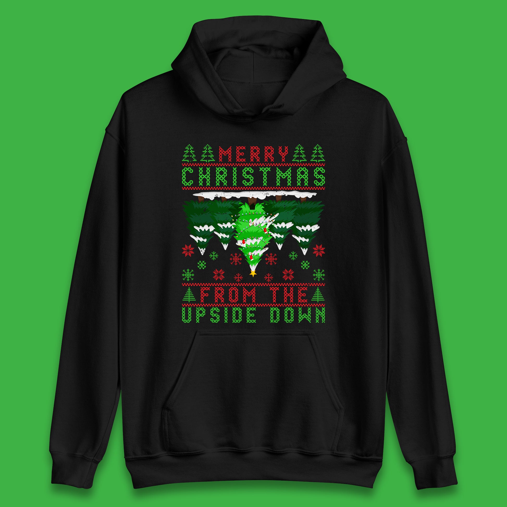 merry christmas from the upside down tree hoodie