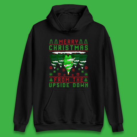 Merry Christmas From The Upside Down Christmas Tree Funny Ugly Xmas Holidays Unisex Hoodie