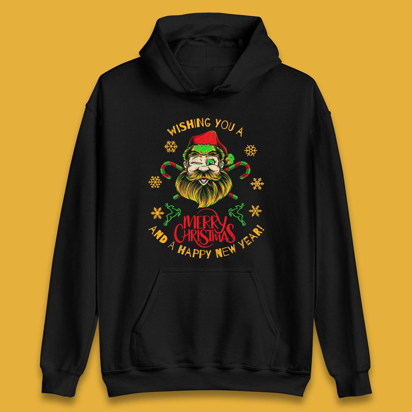 winking santa hoodie