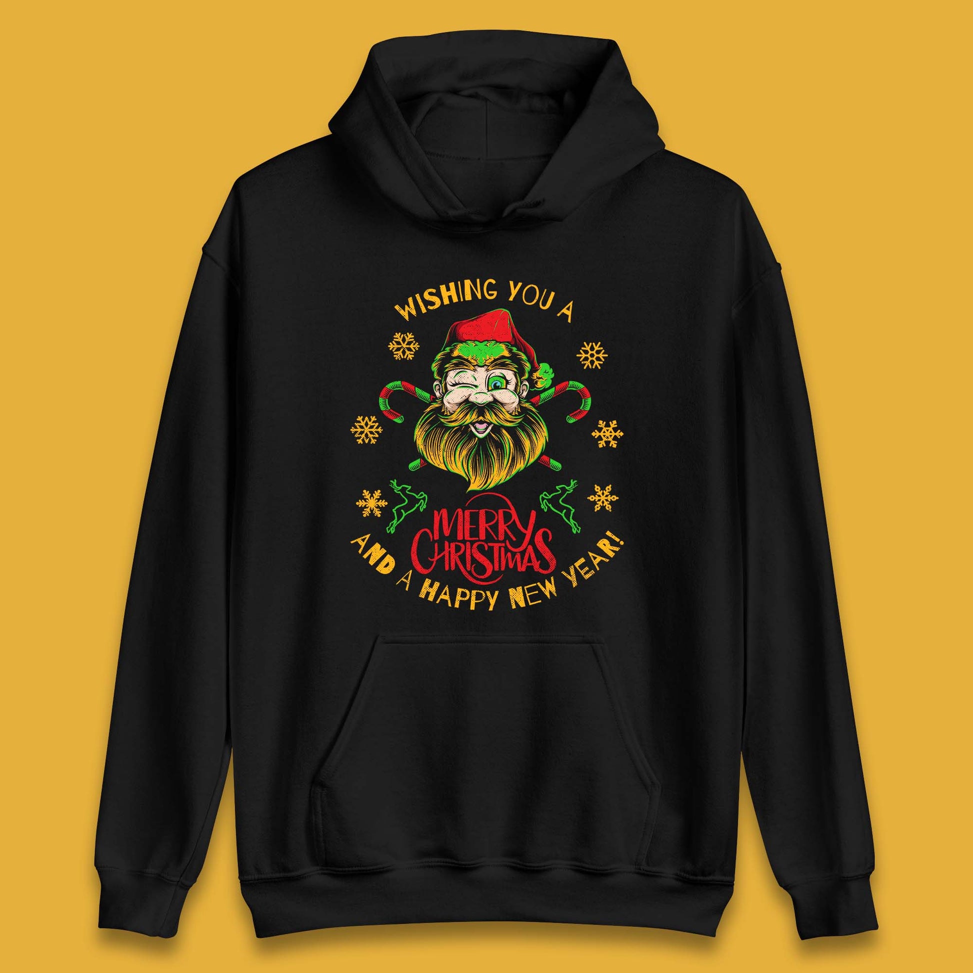 winking santa hoodie