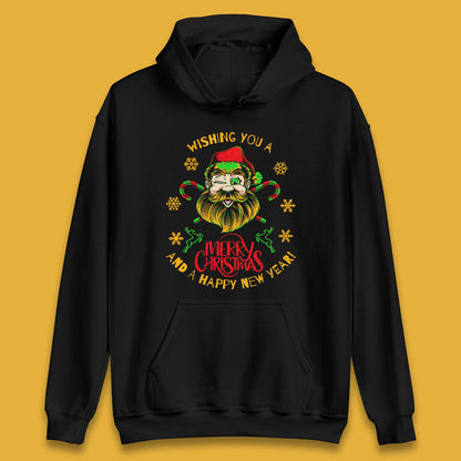 winking santa hoodie