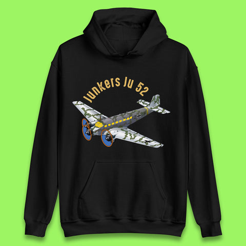 Junkers Ju 52 Transport Aircraft Medium Bomber Airliner Vintage Retro Fighter Jets World War II Remembrance Day Royal Air Force Unisex Hoodie