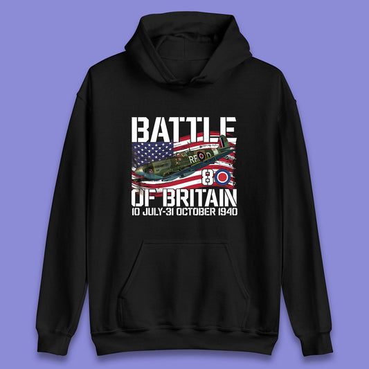 Battle Of Britain 10 July To 31 October 1940 WW2 Fighter Jet British Airforce Unisex Hoodie