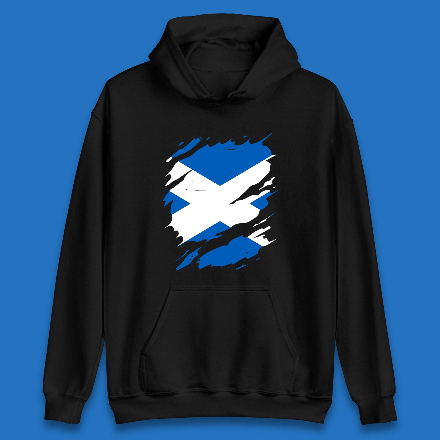 Scotland Flag Unisex Hoodie with Torn Effect