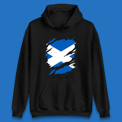 Scotland Flag Unisex Hoodie with Torn Effect