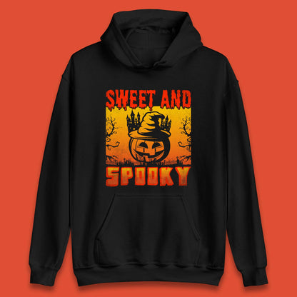 Sweet And Spooky Happy Halloween Witch Hat Pumpkin Horror Scary Season Unisex Hoodie