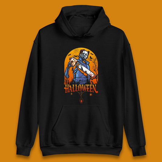 Halloween Michael Myers Holding Bloody Knife Halloween Serial Killer Horror Movie Character Unisex Hoodie