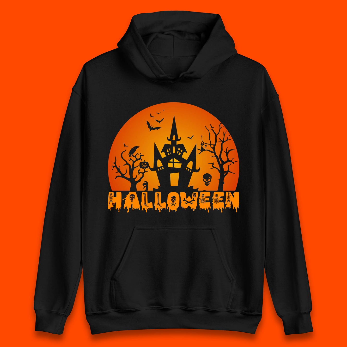 Halloween Horror Scary Hunted House Scary Spooky Night Festive Gift Unisex Hoodie