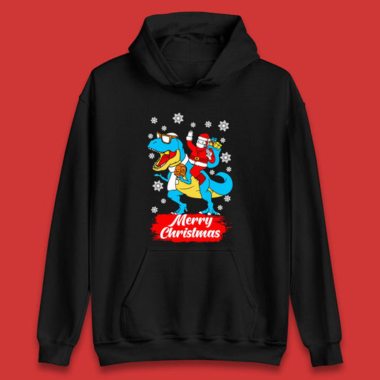 Santa Claus Riding T-Rex Christmas Unisex Hoodie