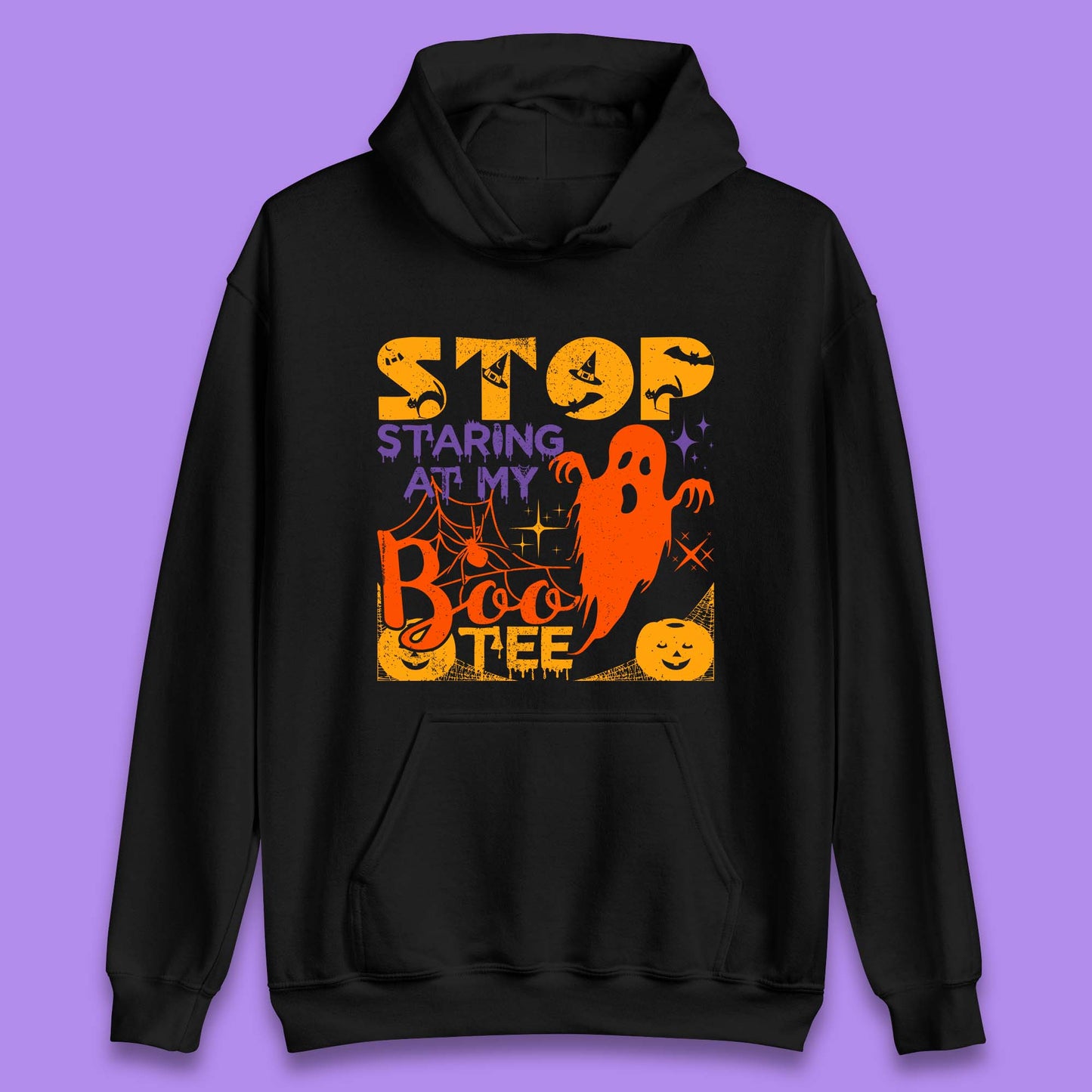 Stop Staring At My Boo Tee Funny Sayings Halloween Ghost Party Unisex Hoodie