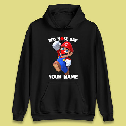 Personalised Super Mario Red Nose Day Unisex Hoodie