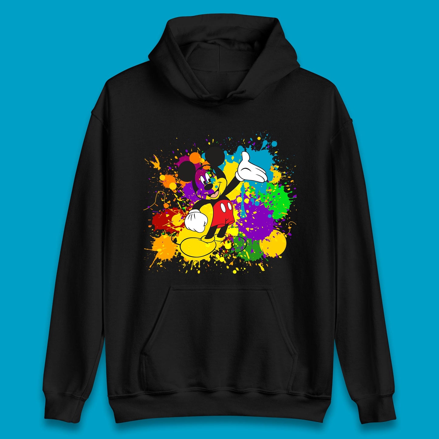 Abstract Paint Splashing On Disney Mickey Mouse Disneyland Trip Unisex Hoodie