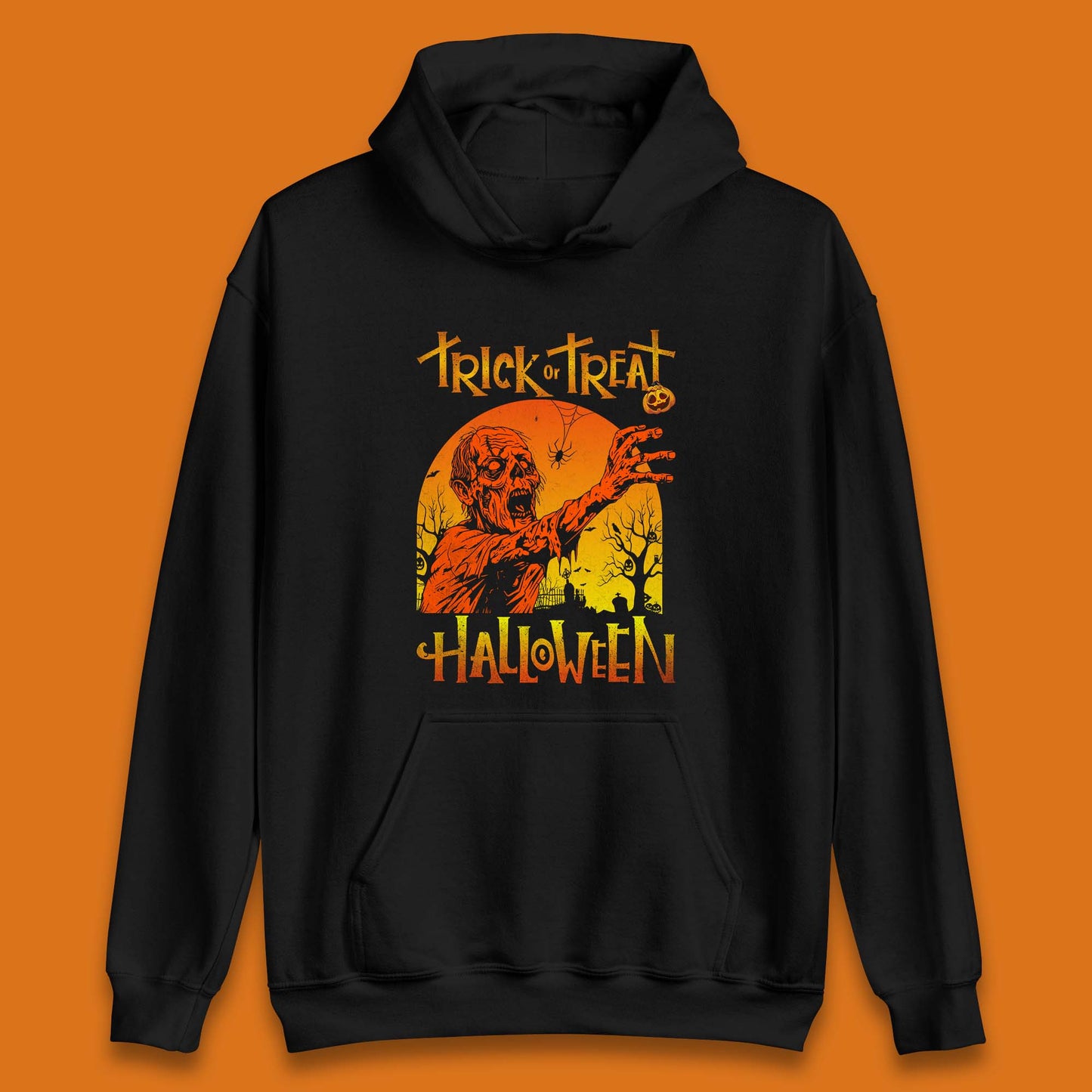 Trick Or Treat Halloween Zombie Horror Scary Spooky Vibes Unisex Hoodie