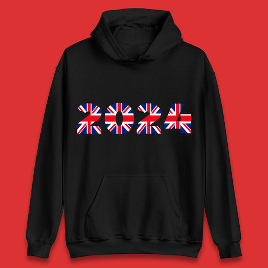 New Year 2024 UK Flag Unisex Hoodie