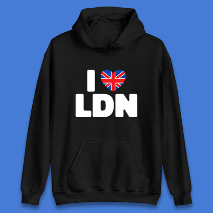 I Love LDN UK United Kingdom British England I Love London Unisex Hoodie