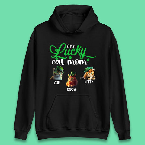 Personalised One Lucky Cat Mama Unisex Hoodie