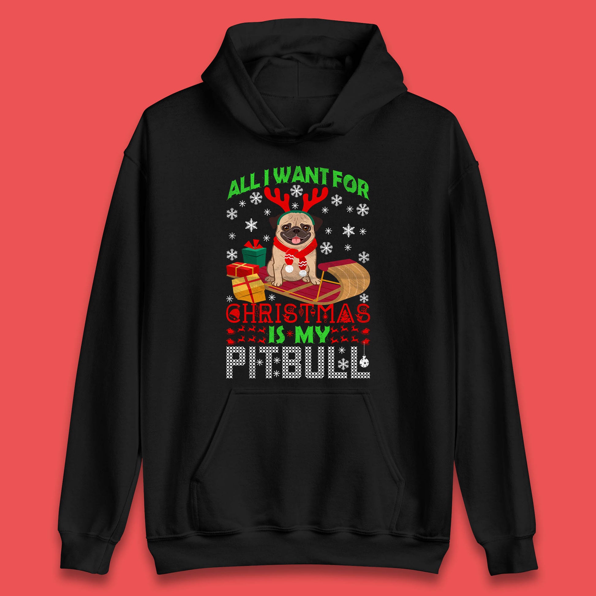 christmas pitbull hoodie