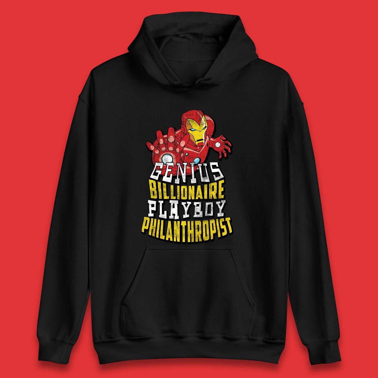 Tony Stark Quote Genius Billionaire Playboy Philanthropist Marvel Avenger Iron Man Superhero Movie Character Unisex Hoodie