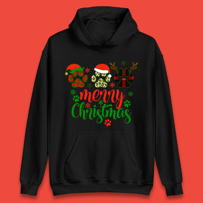 dog & cat paws christmas hoodie