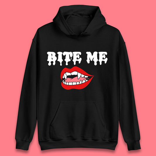 Bite Me Vampire Fangs Halloween Lips Horror Halloween Party Costume Unisex Hoodie