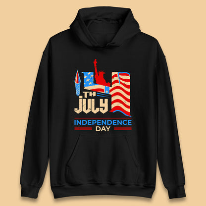 Statue Of Liberty 4th July USA Independence Day Celebration Fireworks Unisex Hoodie