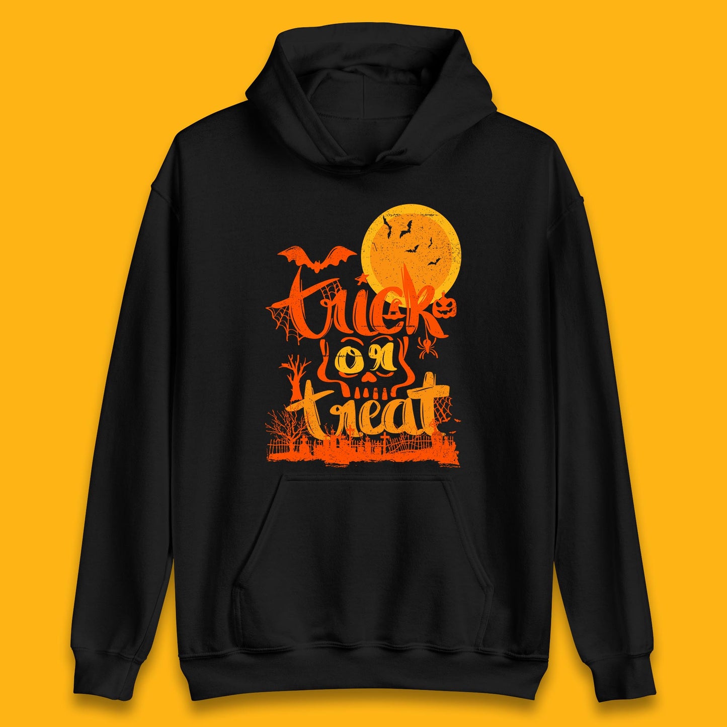 Trick Or Treat Happy Halloween Horror Scary Spooky Season Halloween Vibes Unisex Hoodie