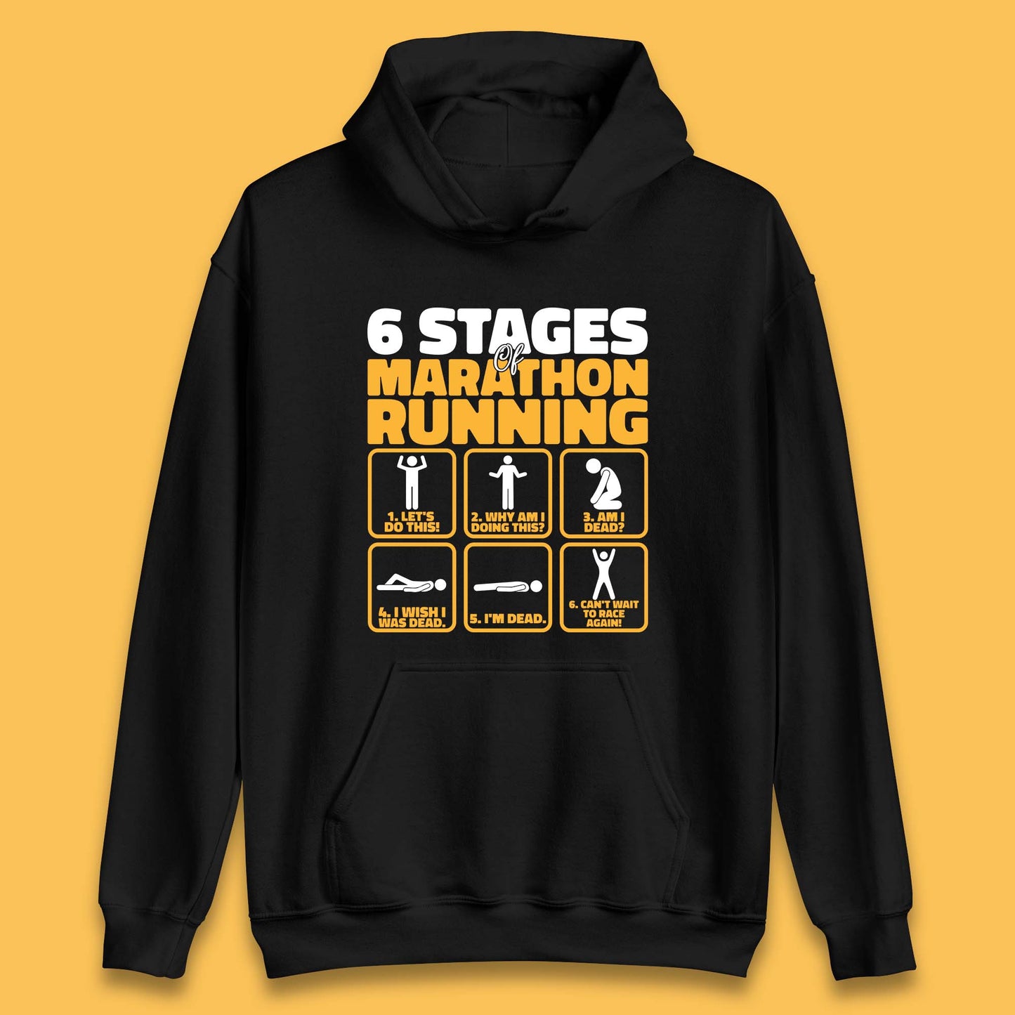 6 Stages Of Marathon Running Athletics Unisex Hoodie