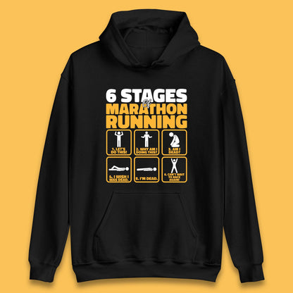 6 Stages Of Marathon Running Athletics Unisex Hoodie