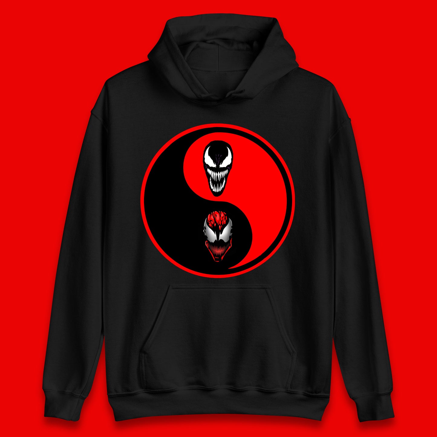 Marvel Comics Carnage And Venom Fictional Movie Character Anime Yin Yang Spoof Unisex Hoodie