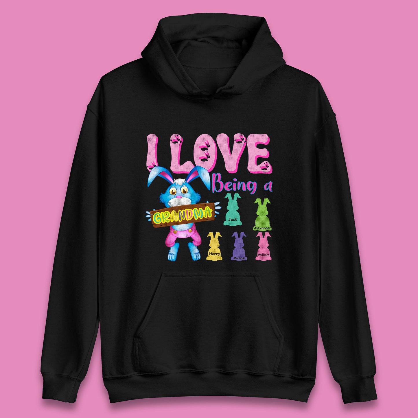 Personalised I Love Being A Grandma Unisex Hoodie