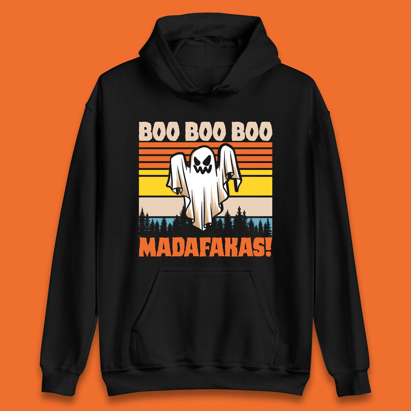 Ghost Say Boo Boo Boo Madafakas Halloween Vintage Horror Scary Boo Ghost Unisex Hoodie