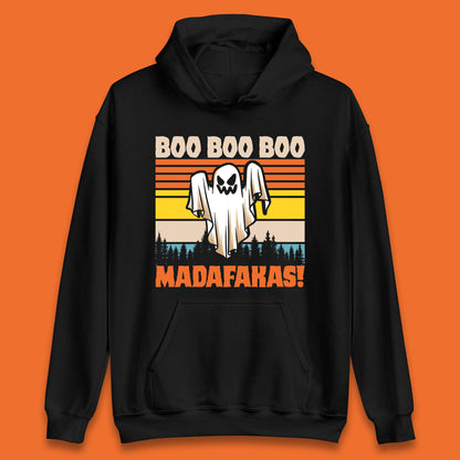 Ghost Say Boo Boo Boo Madafakas Halloween Vintage Horror Scary Boo Ghost Unisex Hoodie