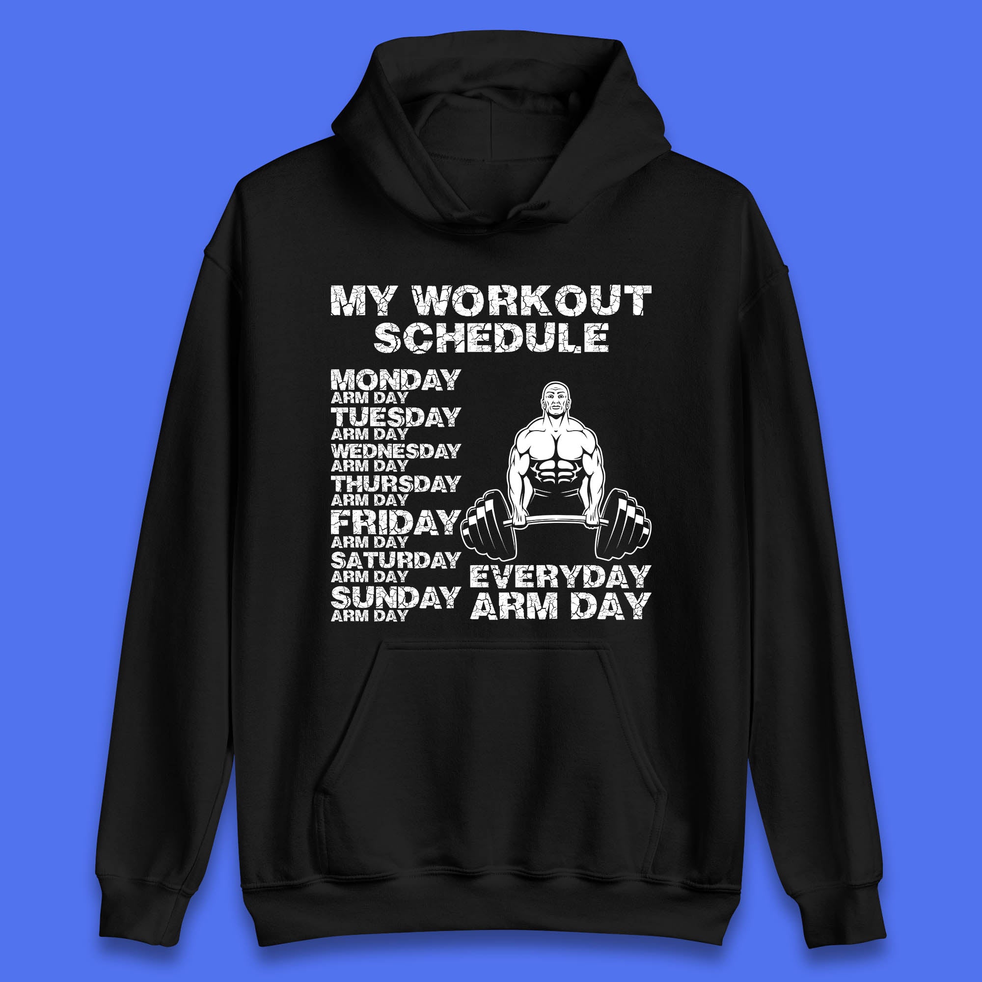 My Workout Schedule Everyday Arm Day Daily Routine  Arm Gym Workout Everyday Of Week Arm Day Fitness Unisex Hoodie