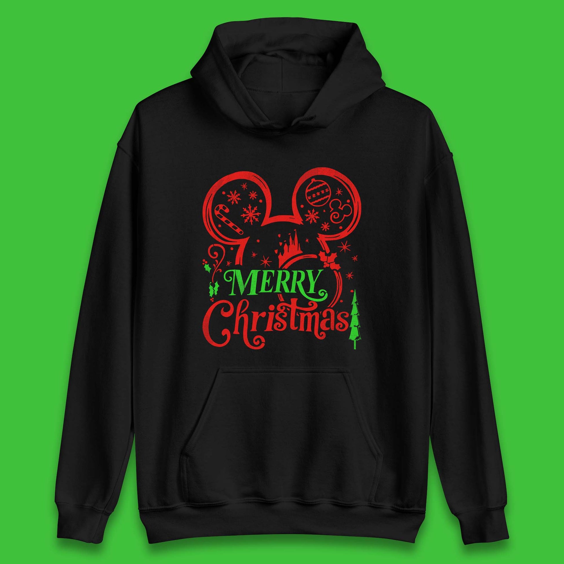 mickey mouse head christmas hoodie