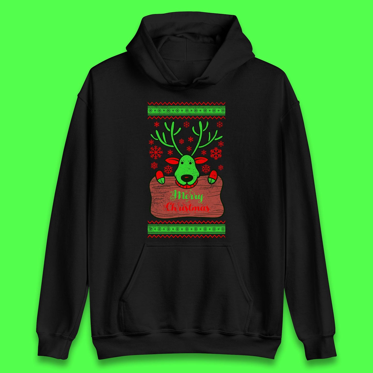 merry christmas reindeer hoodie