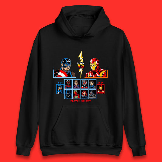 Captain America VS Iron Man Marvel Avengers Superheros Movie Character Panther Widow Thor Unisex Hoodie