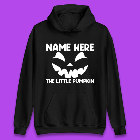 Personalised Your Name Here The Little Pumpkin Jack O Lantern Scary Spooky Face Unisex Hoodie