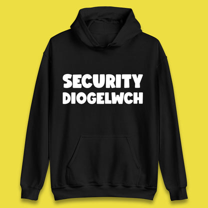 Security Diogelwch Security Services Diogelwch Cymru Workwear Guard Doorman Bodyguard Unisex Hoodie