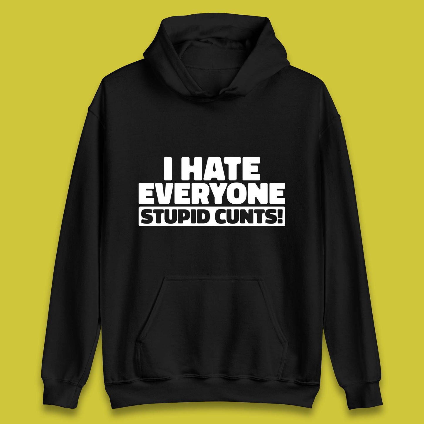 I Hate Everyone Stupid Cunts Introvert Antisocial Sarcastic Funny Unisex Hoodie