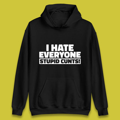 I Hate Everyone Stupid Cunts Introvert Antisocial Sarcastic Funny Unisex Hoodie