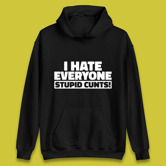 I Hate Everyone Stupid Cunts Introvert Antisocial Sarcastic Funny Unisex Hoodie