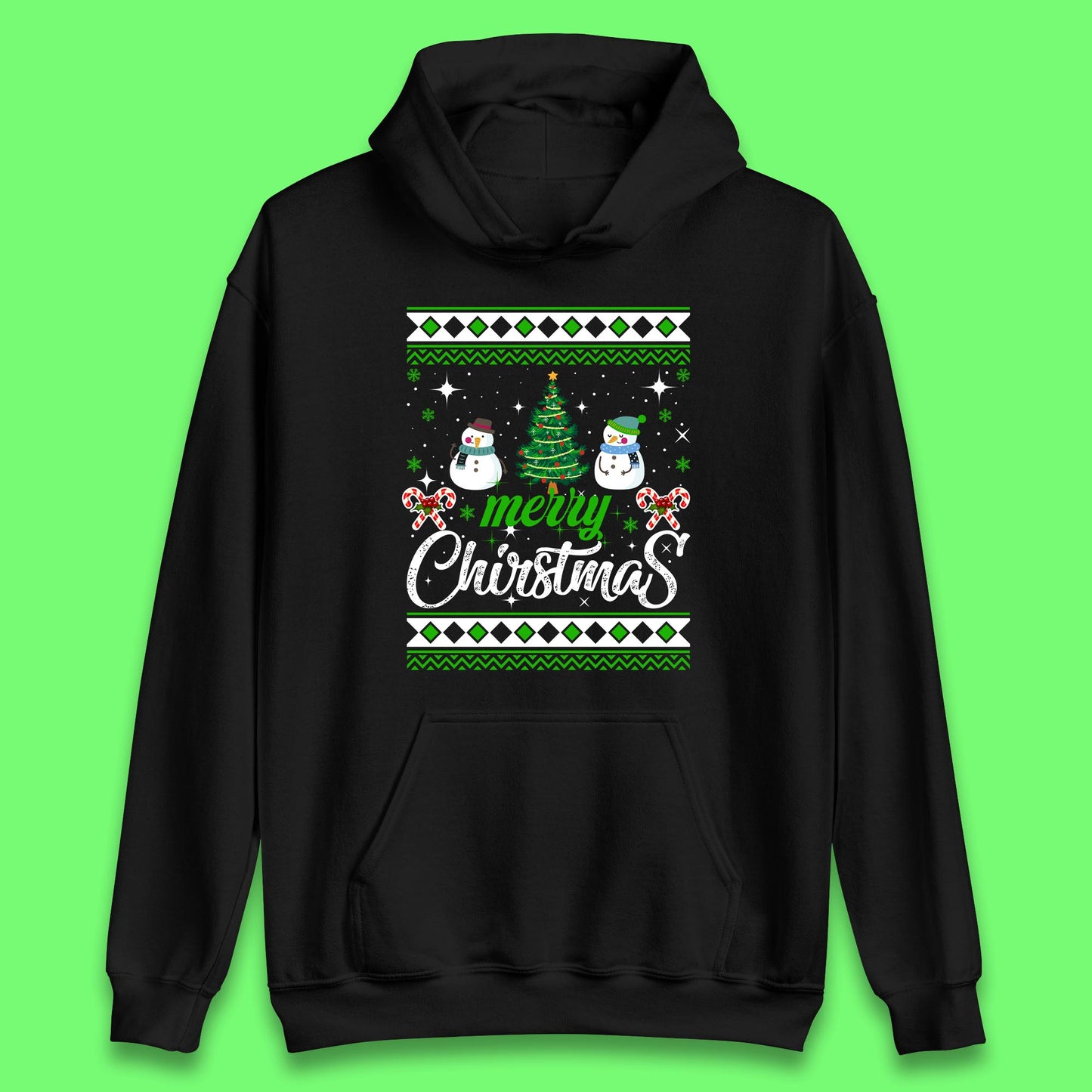 merry christmas snowman hoodie