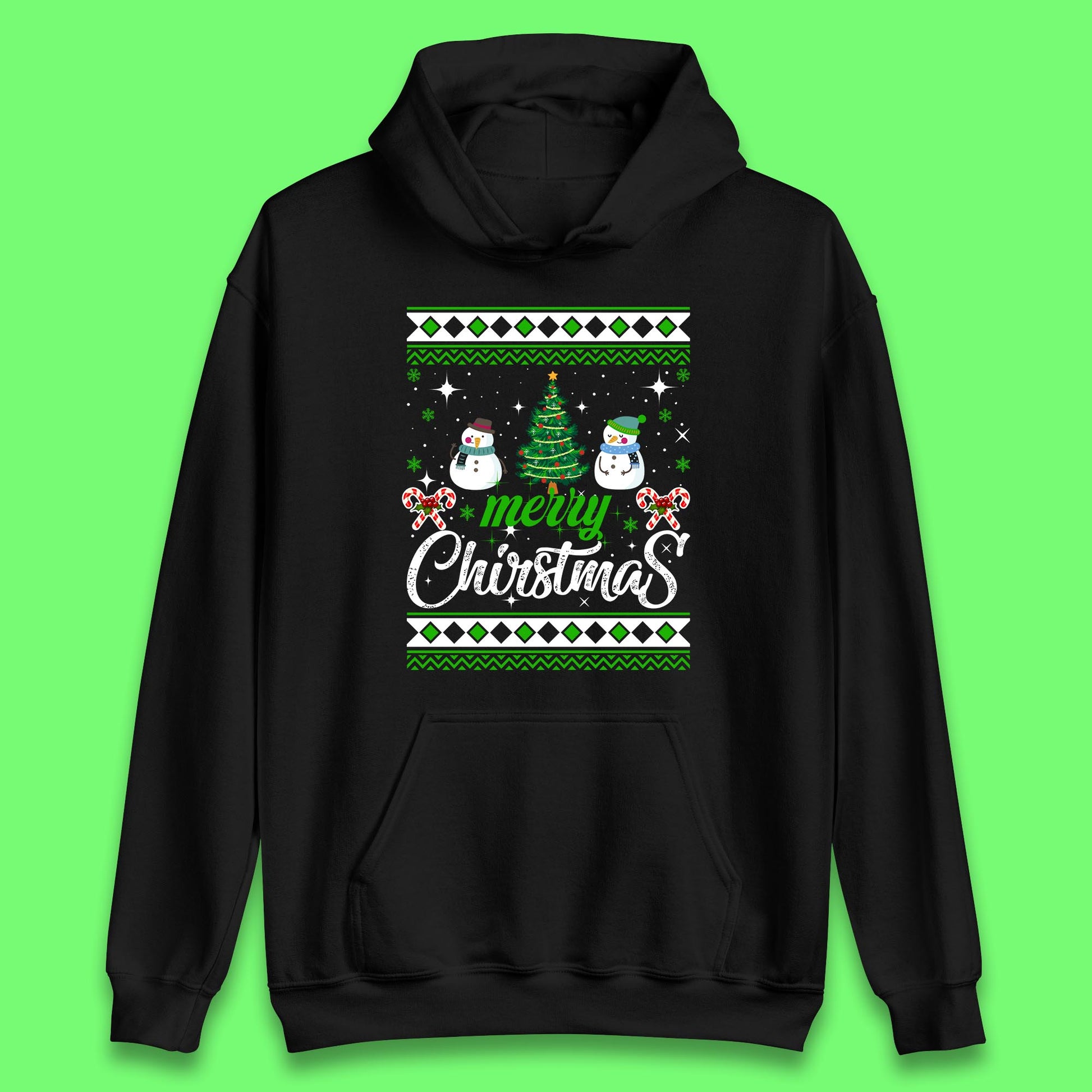 merry christmas snowman hoodie