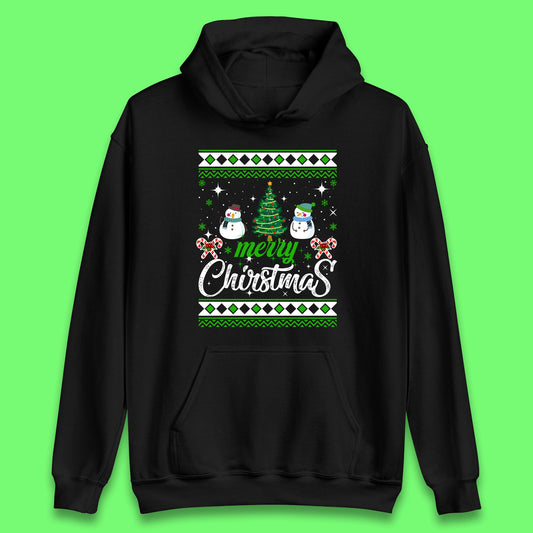 merry christmas snowman hoodie