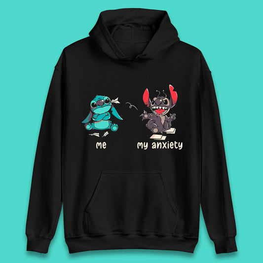 Disney Ohana Funny Me My Anxiety Ohana Lilo & Stitich Disneyland Cartoon Character Walt Disney Unisex Hoodie