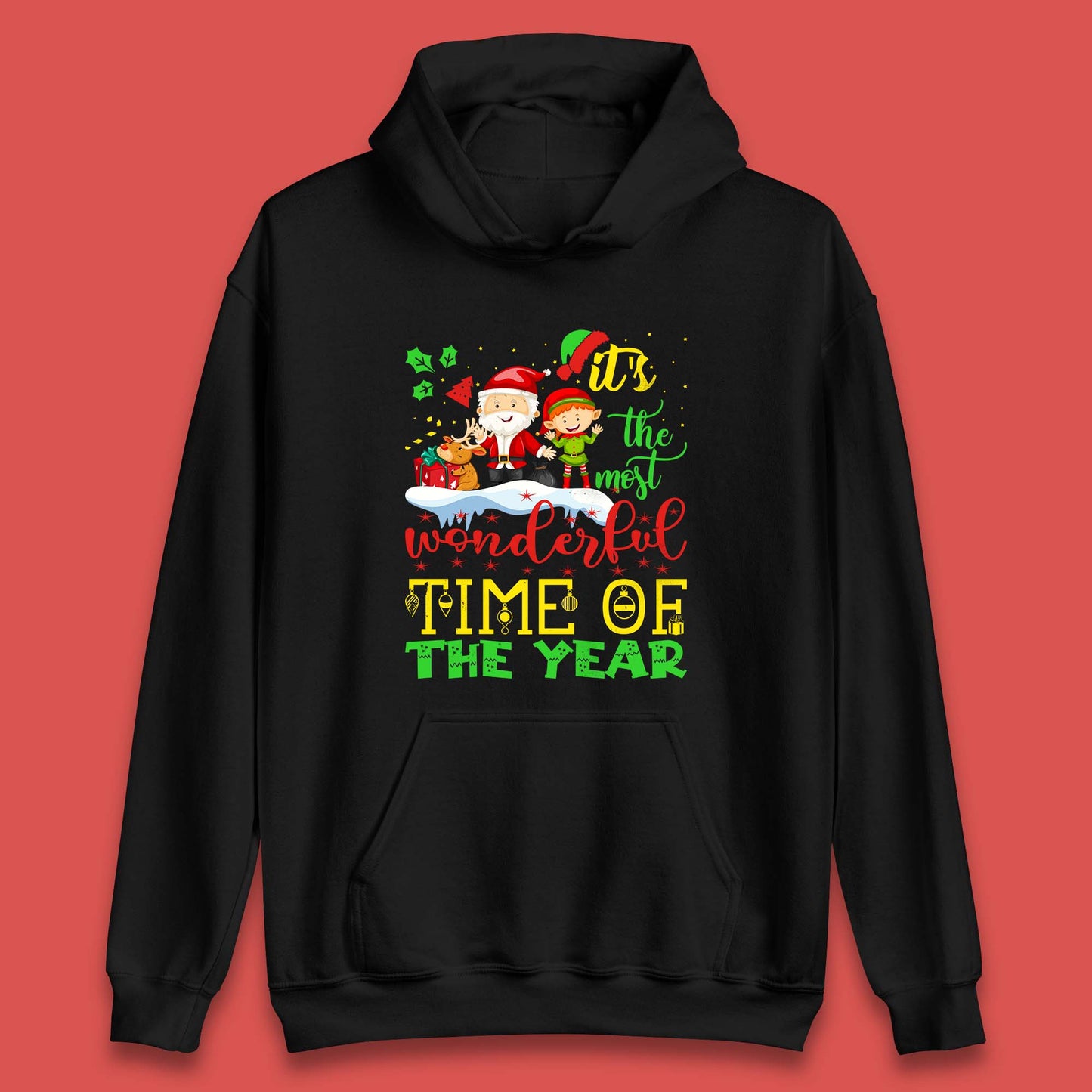 santa reindeer and elf hoodie