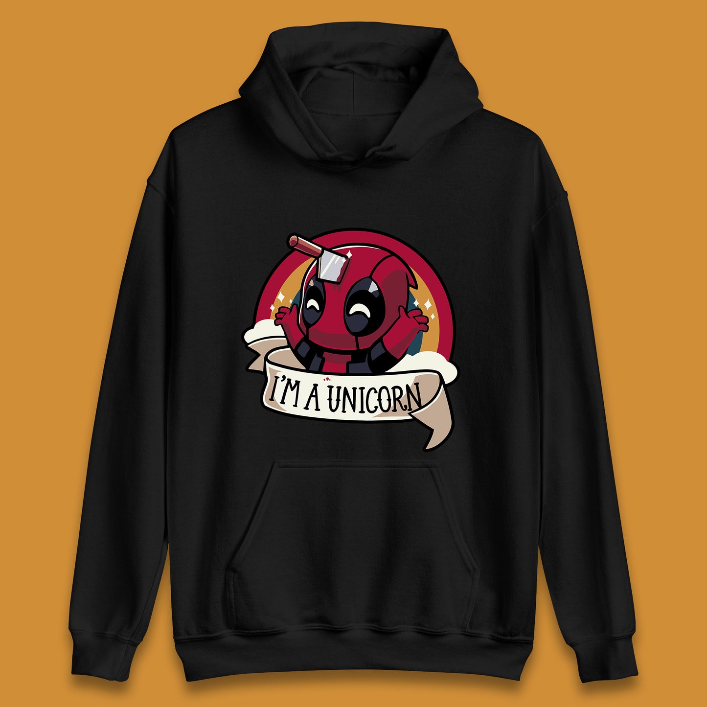 I'm A Unicorn Funny Deadpool Rainbow Colors Marvel Avengers Superhero Fictional Character Unisex Hoodie